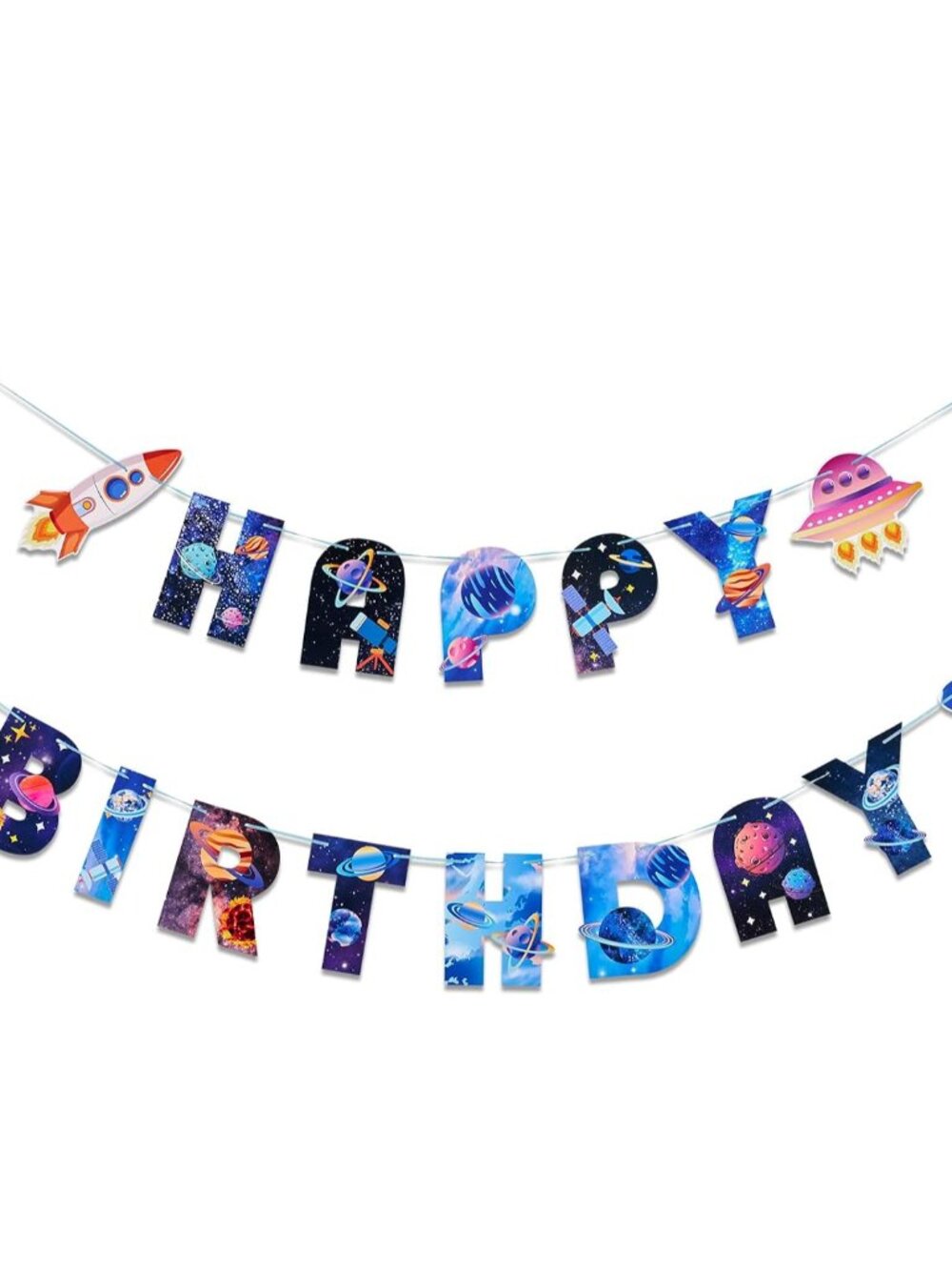 Universe Outer Space Theme Birthday Banner Galaxy Happy Birthday Party Decoratio